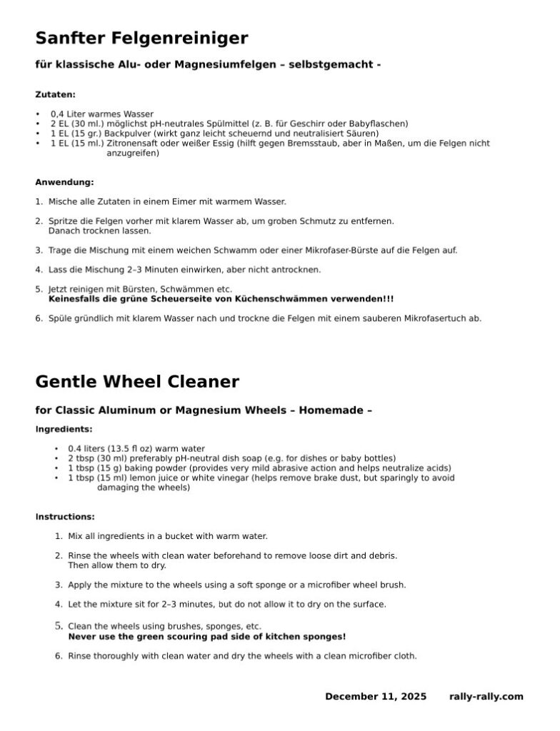 Sanfter Felgenreiniger BBS Mahle Felgen Alufelgen Gentle wheel cleaner